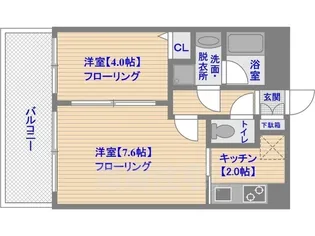 リアンシエルブルー東公園【13階】の間取り