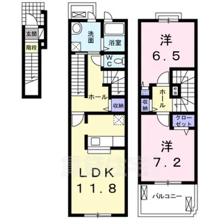 グリシーヌ1番館【2階】の間取り