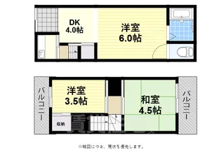 大阪府松原市天美南5丁目【テラスハウス】の間取り
