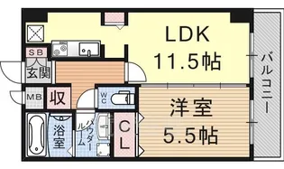 ベルヴィオウミ【4階】の間取り