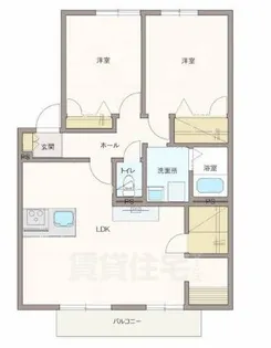 グローリータウンB【1階】の間取り