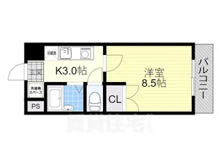カーサソラッツオ弐番館【3階】の間取り