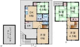 大阪府枚方市長尾元町7丁目【一戸建】の間取り