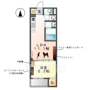 ウエストウイング5【3階】の間取り