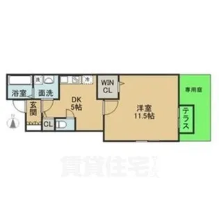 ピュアコート甲子園【1階】の間取り