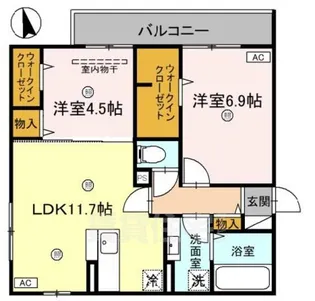 アリビオ立花【2階】の間取り