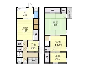 大阪府松原市立部3丁目【テラスハウス】の間取り