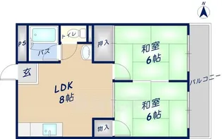 旭ガーデンハイツ【2階】の間取り