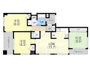 ワコーレアーバンフラッツ三宮東【7階】の間取り