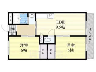 グランツ武庫川【1階】の間取り