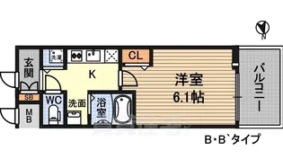 アスヴェル新北野モスト【6階】の間取り