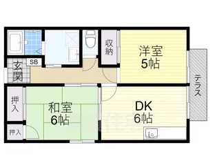 パレス西田【1階】の間取り