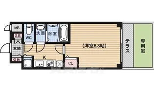 プレサンス京都五条天使突抜【1階】の間取り