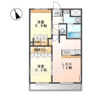 コーポ・サカシタC棟【1階】の間取り