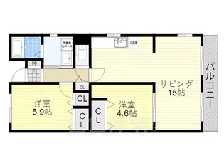 ベルヴィ栗東【3階】の間取り