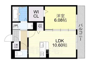 レジデンスコート栗東【2階】の間取り