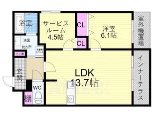 グランディールA&N出町柳【3階】の間取り
