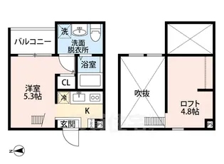 ヒルズ古出来【2階】の間取り