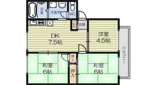 ハイツウエンディA・B【A101号室】の間取り