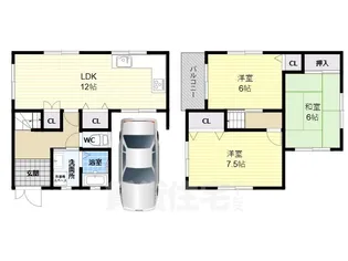 大阪府藤井寺市沢田1丁目【一戸建】の間取り