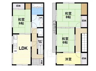 大阪府堺市北区大豆塚町2丁【一戸建】の間取り