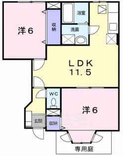 ヒューマンビレッジA【1階】の間取り