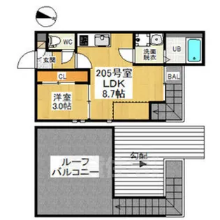 grandtic Etincelle(グランティックエタンセル)【2階】の間取り