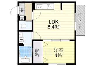 ALEGRIA道明寺【3階】の間取り