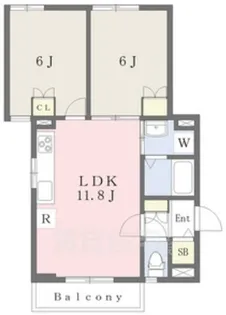 大阪府大阪市西淀川区野里1丁目【アパート】の間取り