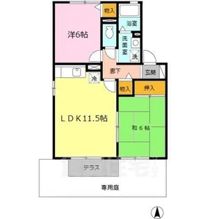 奈良県香芝市狐井【アパート】の間取り