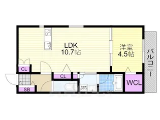 Kanon神崎川【3階】の間取り