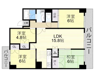 山王住宅【5階】の間取り