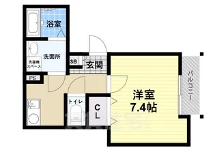 ラネージュ武庫川【1階】の間取り