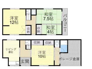 兵庫県尼崎市大庄中通3丁目【一戸建】の間取り