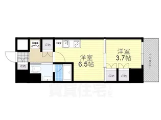 ザ・パークハビオ塚本【4階】の間取り