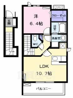 エクセントレア高畑南 弐番館【2階】の間取り
