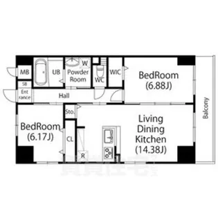 GRANDUKE高辻【2階】の間取り