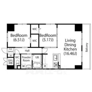 GRANDUKE高辻【11階】の間取り