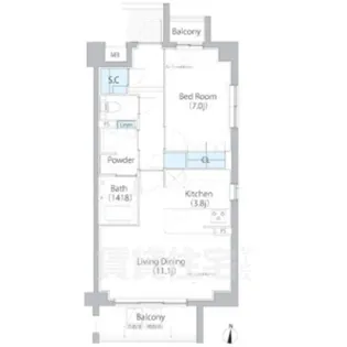 グランマスト白壁二丁目【4階】の間取り