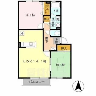 奈良県葛城市北花内【アパート】の間取り