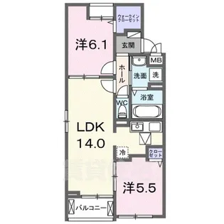 ベルフローラ【1階】の間取り