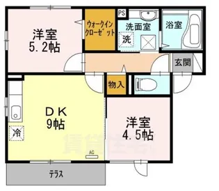 メゾン松之浜Ⅱ【1階】の間取り