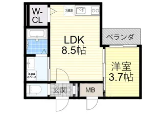 F asecia 城北公園通【3階】の間取り
