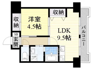 パークモダン新大阪【9階】の間取り