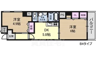 大拓ハイツ7【5階】の間取り