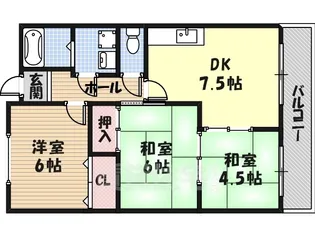 大阪府八尾市恩智北町2丁目【マンション】の間取り