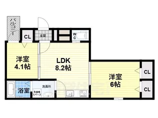 ブラン立花【1階】の間取り