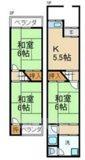 大阪府寝屋川市黒原旭町【一戸建】の間取り