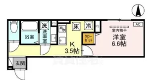 ラグーン京都六条【1階】の間取り