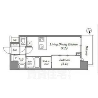 アドバンス名古屋ブランシュ【8階】の間取り